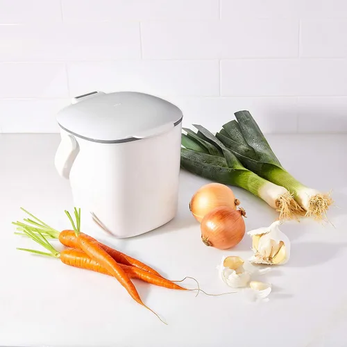 Miniatura 8 de OXO OXO Good Grips - Cubo de basura para compost (1,75 galones/6,62 L)., Blanco/Gris