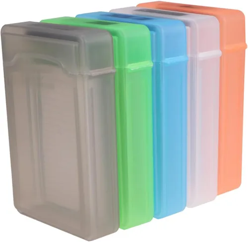 ULTECHNOVO Caja organizadora de disco duro de 3.5 pulgadas con cierre a presión y etiqueta para una protección segura del disco duro y una fácil