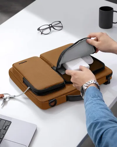 Miniatura 9 de tomtoc 360 Bolsa de hombro protectora para laptop MacBook Pro M4/M3/M2/M1 Pro/Max A3403 A3186 A2991 A2485 2024-2019, funda resistente al agua