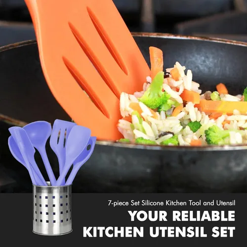 Miniatura 5 de Chef Craft - Juego de herramientas y utensilios de cocina de silicona de alta calidad, antiarañazos, soporta temperaturas de hasta 450 °F, sin BPA