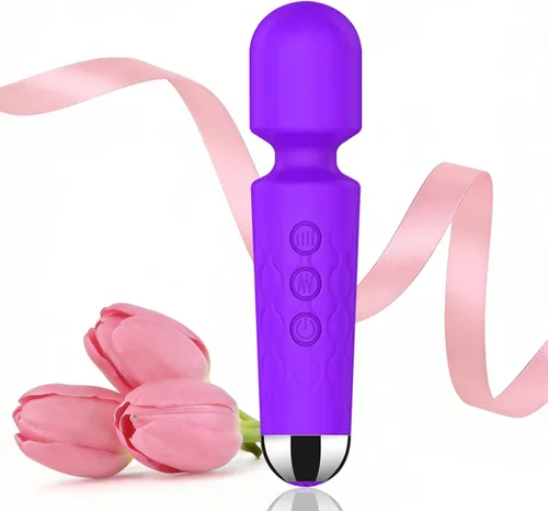 Miniatura 7 de AEVEONE Masajeador personal, función de varita de mano, silencioso e impermeable, 20 velocidades, 8 patrones de vibración inalámbrica para cuello