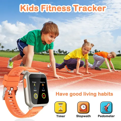 Miniatura 7 de Cosjoype Reloj inteligente para niños, regalos para niñas de 5 a 12 años, 24 juegos de rompecabezas, cámara de video HD, reproductor de música