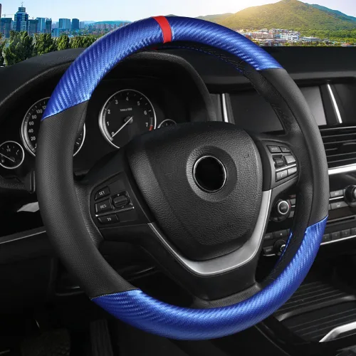 Miniatura 10 de KAFEEK Funda personalizada para volante de automóvil Honda Civic, CR-Z, Insight, S2000, tamaño pequeño de 14 a 14.25 pulgadas de diámetro exterior