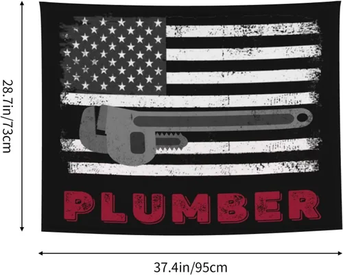 Miniatura 7 de Tapiz de bandera de fontanero de 29 x 37 pulgadas, decoración del hogar, decoración para colgar en la pared, dormitorio, fiesta, telón de fondo