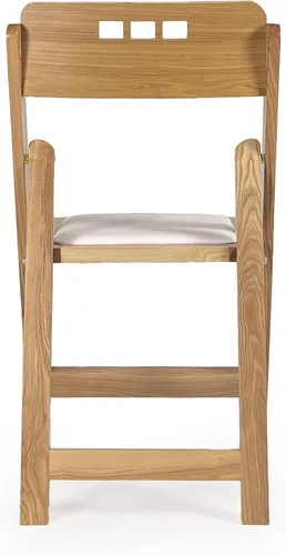Miniatura 8 de Silla plegable de madera con asiento acolchado, asientos comerciales apilables para eventos en interiores y exteriores, fiestas, bodas, banquetes