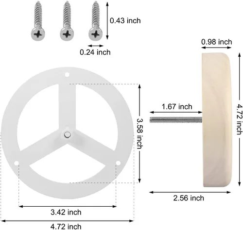 Miniatura 2 de Vindar Ventilación de aire para sala de sauna, 3.58 pulgadas, redonda, de madera, de Aspen, ventilación de aire de escape ajustable para sauna