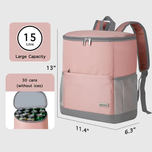 Miniatura 4 de Mochila Nevera Aislada para Exteriores - Mochila Nevera a Prueba de Fugas 30 Latas, Bolsa Nevera Impermeable Ligera para Retención de Calor/Frío