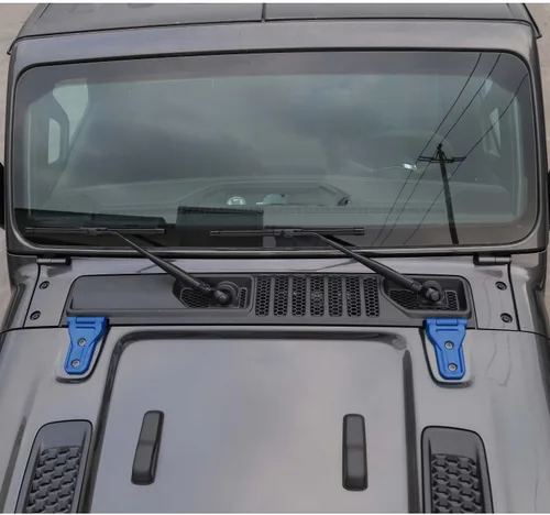 Miniatura 7 de RT-TCZ Kit de decoración exterior para bisagra de capó para Jeep Wrangler JL JLU y Gladiator JT 2018-2023, azul