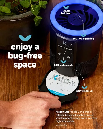 Miniatura 6 de Katchy Duo Glue Board Recambios (8 unidades) – Atrapa y asesina para mosquitos, mosquitos, mosquitos, polillas y moscas de la fruta – Recambios