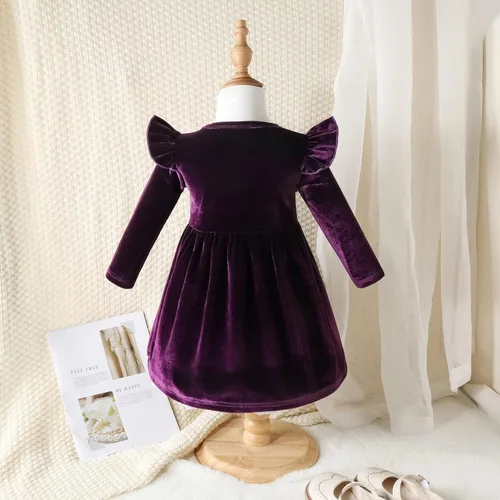 Miniatura 158 de IDOPIP Vestido tutú de terciopelo para niñas pequeñas, vestido de manga larga para princesa, Navidad, cumpleaños, fiesta, boda, vestidos de otoño e