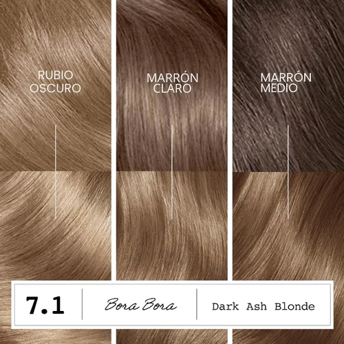 Miniatura 7 de Clairol ColorStrong Tinte Permanente para Cabello Sin Amoníaco Cero, 7.1 Rubio Ceniza Oscuro - Color de Cabello Bora Bora, Paquete de 1