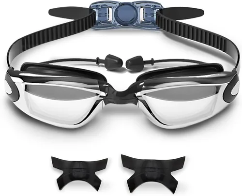 Gafas de natación, antivaho anti-UV, sin fugas, gafas de natación ajustables con visión clara para mujeres y hombres