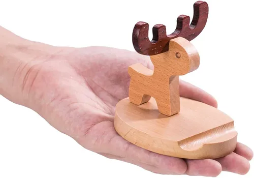 Miniatura 2 de Soporte de madera para teléfono celular, tableta, soporte de muelle, organizador de montaje en cuna, estación de carga, mesita de noche, escritorio