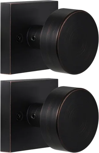 Miniatura 7 de coolnews Pomos dorados para puerta interior, pomo de puerta de privacidad con cerradura, manija de puerta cuadrada resistente moderna para Oro
