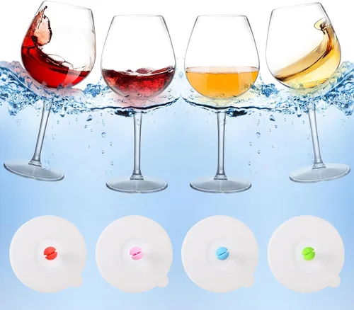 Miniatura 9 de Copas de vino flotantes para piscina con tapas de taza, juego de 2, copas de vino inastillables junto a la piscina, taza flotante, tina de piscina