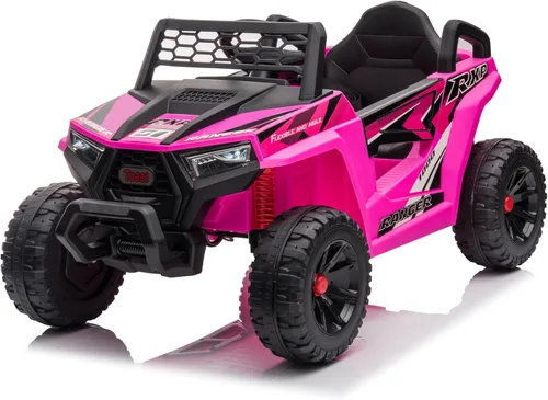 TOBBI - Auto de juguete de 12V para paseo infantil, camión eléctrico todo terreno para niños pequeños, vehículo de 4 ruedas con batería, 2 motores