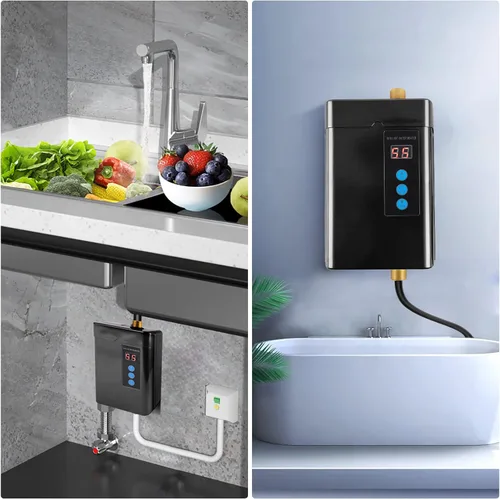 Miniatura 2 de Calentador de agua eléctrico sin depósito 110V 3000W debajo del fregadero, calentador de agua caliente instantáneo bajo demanda para cocina y baño