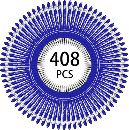 Miniatura 54 de Hasta 500 bolígrafos personalizados a granel, bolígrafo grabado personalizado con punta de lápiz capacitivo, carcasa multicolor retráctil, bolígrafo