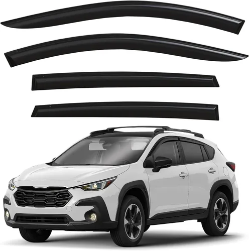 Miniatura 18 de Deflectores de ventana tintados ahumados con cinta adhesiva para ventana lateral, deflectores de lluvia compatibles con Toyota RAV4 2019-2025 - 4