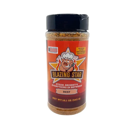 Blazing Star - Rub de carne de res sin azúcar, condimento para barbacoa audaz y mezcla de especias, ideal para carne de res, pollo, cerdo y