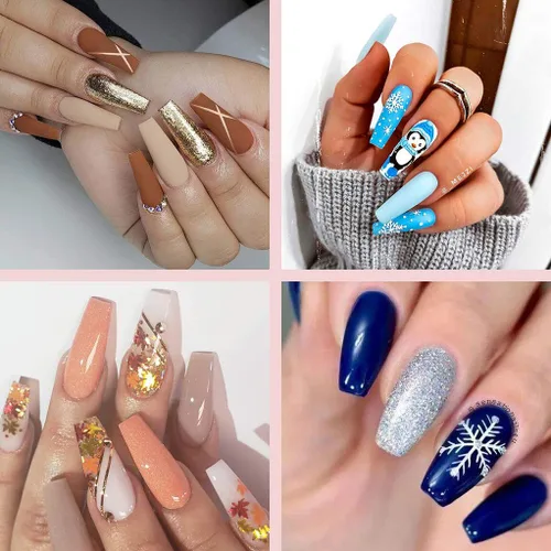 Miniatura 7 de Puntas de uñas postizas acrílicas de media cubierta, 500 puntas de uñas postizas con forma de uñas postizas, 10 tamaños con estuche para salones