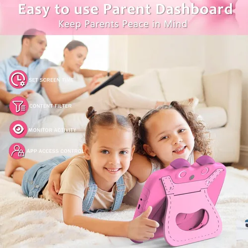 Miniatura 4 de YINOCHE Tableta infantil de 7 pulgadas para niños de 3 a 7 años, tabletas para niños pequeños, tabletas para niños de 32 GB, Android, tableta
