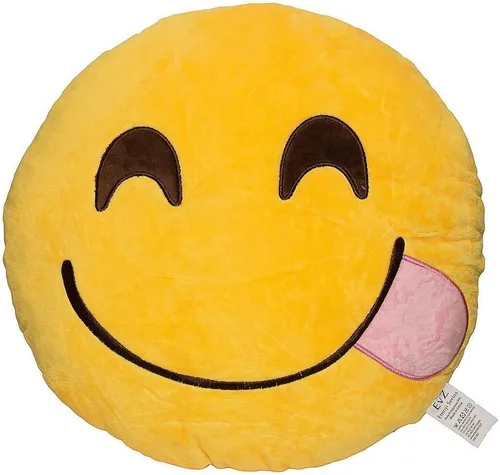 Miniatura 33 de Emoji Cara de Alienígena Cojín de Emoticón Relleno de Felpa Suave Almohada, Certificado Oficial, EvZ 31cm Gris