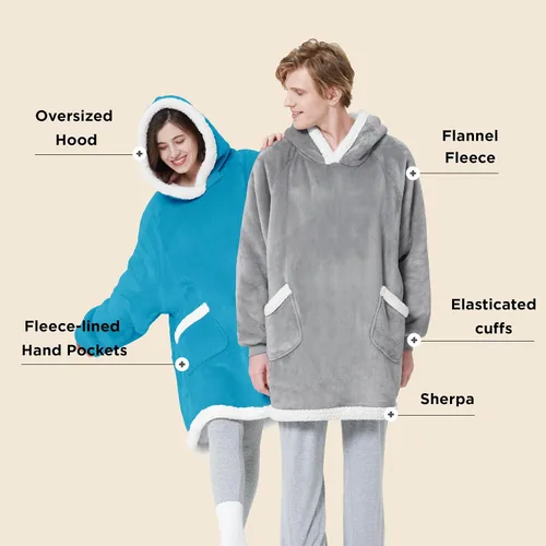Miniatura 2 de Bedsure Manta con Capucha, Manta con Capucha Portátil como Regalos para Mamá, Regalos de Cumpleaños para Mujeres, Niños, Adolescentes, Sudadera