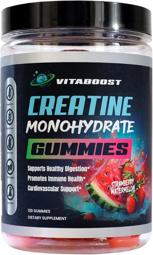 Miniatura 6 de VitaBoost Gomitas de creatina de 0.18 onzas - Monohidrato de creatina natural para hombres y mujeres - Delicioso sabor a fresa y sandía - Aumenta