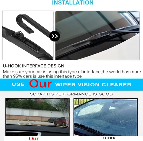 Miniatura 7 de Escobillas híbridas para limpiaparabrisas delantero compatible con Toyota Camry XV40 2006-2011 para parabrisas de ventana de automóvil, cepillos