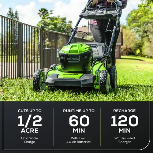 Miniatura 3 de Greenworks Cortacésped inalámbrico sin escobillas de 40 V 21 pulgadas (ritmo inteligente / autopropulsado) (más de 75 herramientas compatibles), (2)