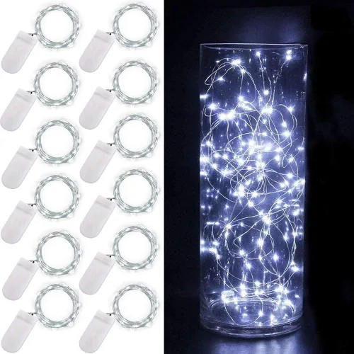 Miniatura 10 de Ostwiki Luces de Hadas a Batería, Paquete de 6 Mini Luces de Cadena, 20 LED 7 pies Luces Centelleantes de Luciérnaga Estrelladas para Manualidades