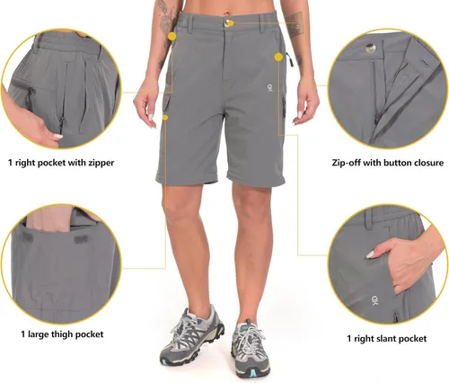 Miniatura 4 de Little Donkey Andy. Pantalones convertibles para mujer, elásticos, con cremallera y de secado rápido, para senderismo