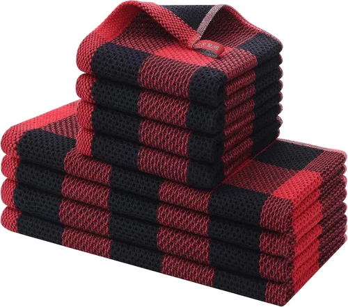 Miniatura 36 de Homaxy - Juego de toallas de cocina y paños de cocina, 12 x 12 y 13 x 28 pulgadas, juego de 12 paños de cocina 100% algodón, de punto gofre, a Negro