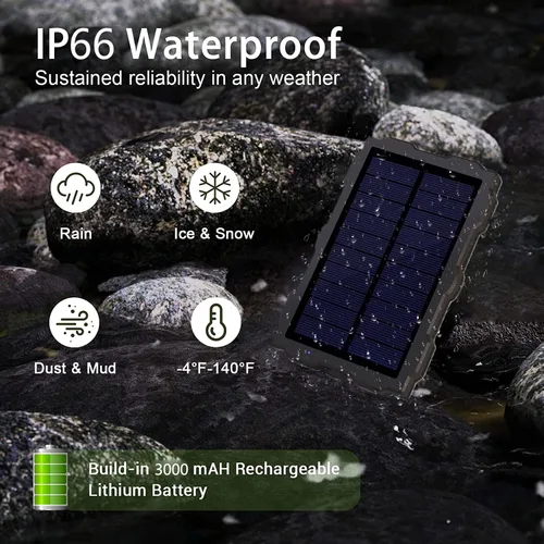 Miniatura 5 de SUNTEKCAM - Panel solar para cámara de sendero, kit de cargador de batería solar 12V/1A 6V/2A con batería de litio recargable de 3000 mAh