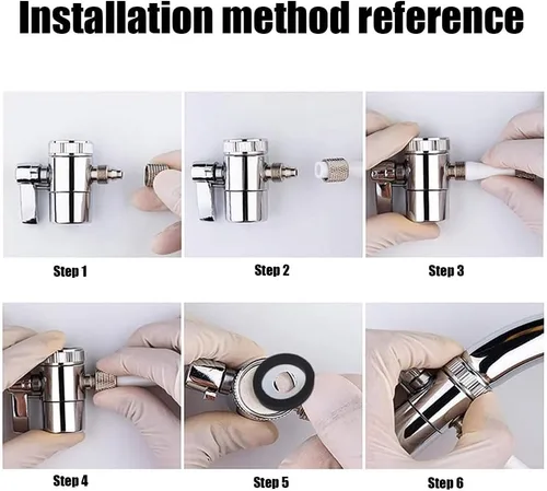 Miniatura 2 de Grifo de fregadero de baño de cocina, válvula desviadora de filtro de agua para tubo de 1/4 de pulgada, adaptador de pieza de repuesto con conector