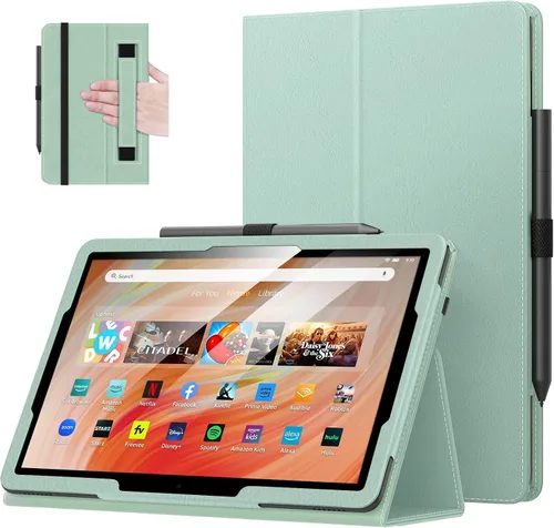Miniatura 34 de MoKo - Funda para tablet Kindle Fire HD 10 y 10 Plus (11.ª generación, versión 2021), diseño delgado y plegable con función de encendido y apagado