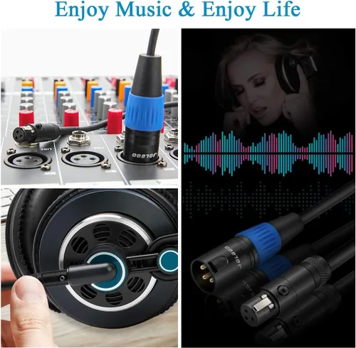 Miniatura 6 de JOLGOO Cable adaptador XLR macho a Mini XLR hembra, 3 pines a 3 pines Mini, 1 pie