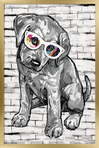 Miniatura 14 de Trends International PD Moreno - Póster de pared con gafas para perro, 14.725 x 22.375 pulgadas, versión enmarcada de madera de granero