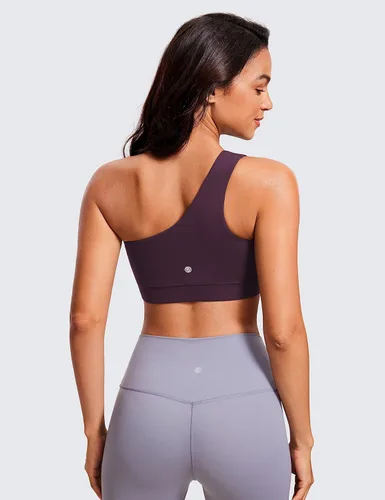 Miniatura 2 de CRZ YOGA Butterluxe - Brasier deportivo de un hombro para mujer, sin mangas, con una correa, de bajo impacto, asimétrico, para entrenamiento y yoga