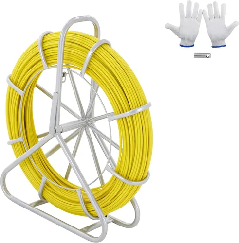 Miniatura 15 de VEVOR Cinta Pasacables de Fibra de Vidrio, 600 pies, 5/16 pulgadas, Varilla Guía Cinta Pasacables Tiracables, Varilla Pasacables con Soporte