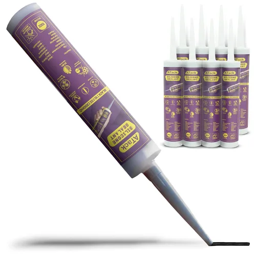 Miniatura 9 de Cinta de Sellado de Silicona Negra ATack 10.1oz (Paquete de 4, 40.4oz Total) 100% Silicona Negra Impermeable Sellador de Silicona RTV Negra
