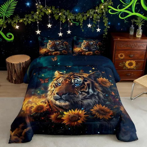Miniatura 18 de Castle Fairy - Juego de funda de edredón con bandera estadounidense tamaño King, ropa de cama para niñas y adolescentes, funda de edredón con Multi