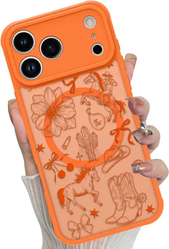 Miniatura 73 de Funda magnética para iPhone 17 Pro [compatible con MagSafe], bonita funda de moda con estampado de leopardo negro, translúcida, mate, parte trasera