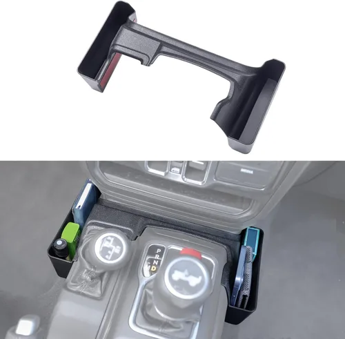 Bandeja organizadora de palanca de cambios de consola central compatible con Jeep Wrangler JL/JLU 2018-2023 2024 2025 2026 y Jeep Gladiator JT Truck