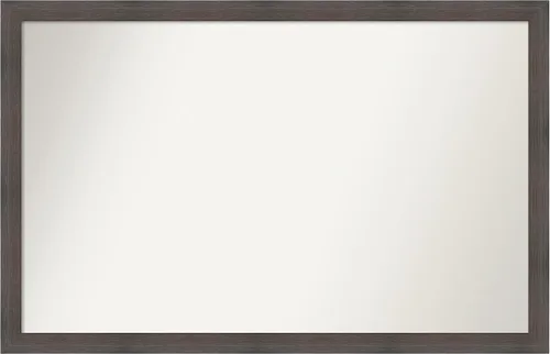 Miniatura 500 de Amanti Art Espejo de pared personalizado no biselado (24 x 27 pulgadas), marco estrecho de nogal chipre - varios tamaños personalizados - Espejo