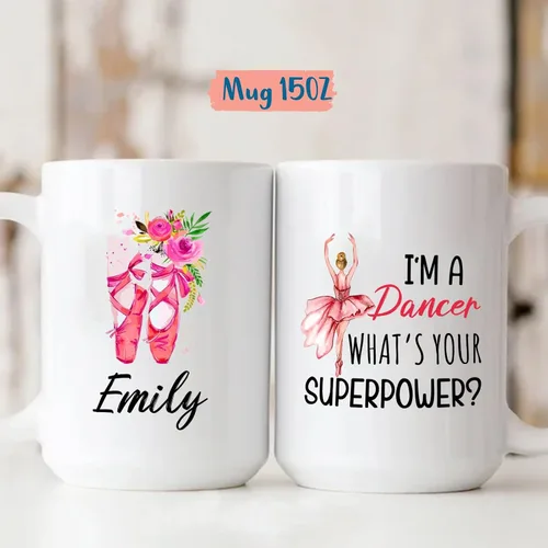 Miniatura 5 de Regalo personalizado de bailarina, taza de zapato de ballerina, taza de bailarina, tazas para amantes de la danza, taza de café personalizada