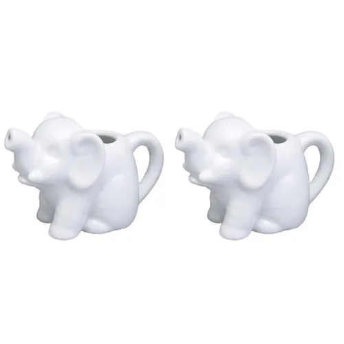 Miniatura 7 de HIC Kitchen Mini crema de elefante con asa, porcelana fina, 2 onzas, para servir leche, crema, jarabe, aderezos y salsas