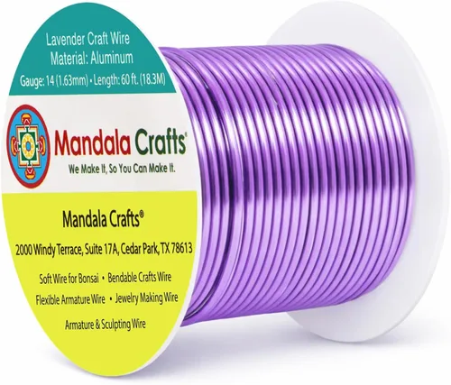 Miniatura 36 de Mandala Crafts - Alambre de aluminio anodizado de 8 calibre para hacer joyas - 9.75 m de alambre flexible negro colorido - Flexible para bonsái