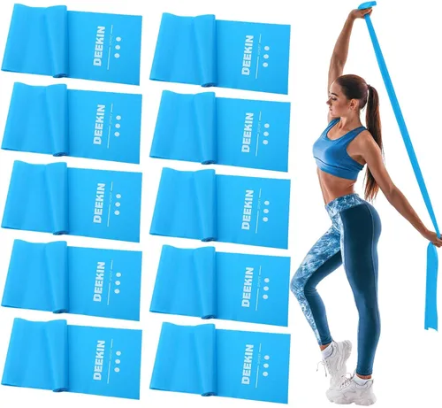 Miniatura 9 de DEEKIN Juego de 10 bandas de resistencia profesionales para ejercicio, sin látex, para pilates, terapia física, entrenamiento de fuerza, yoga